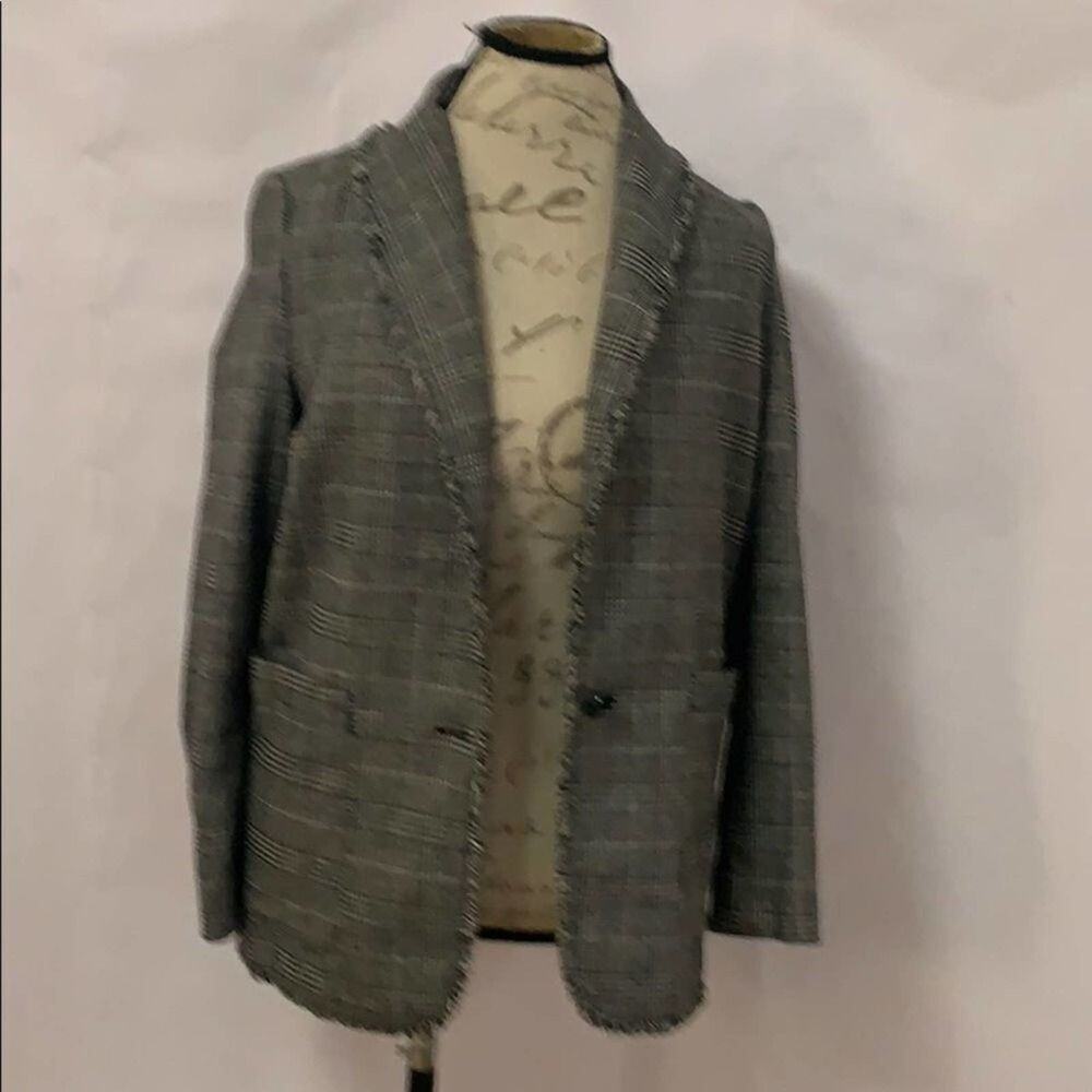 JOIE PINSTRIPES RAW‎ END BLAZER SIZE XS